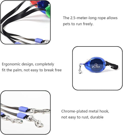 Retractable Small Dog Lead Puppy Lead Travel Cat Retractable Leash Mini and Portable Walking Leash for Small Cats Dogs