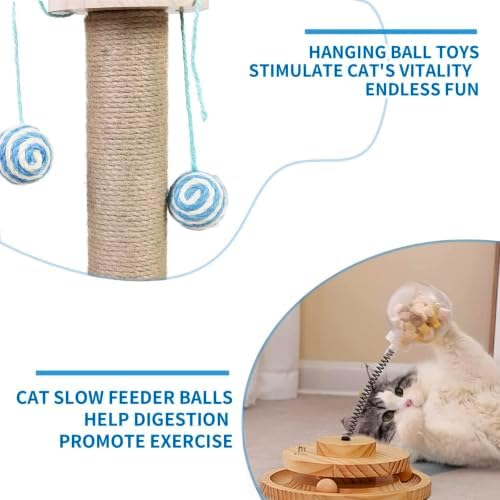 Marchul Cat Ball Toy with Treat Ball, KittenTreat Dispenser Toy with Roller Track Catnip Balls - Image 6