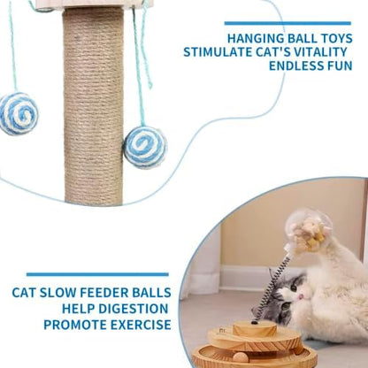 Marchul Cat Ball Toy with Treat Ball, KittenTreat Dispenser Toy with Roller Track Catnip Balls - Image 6