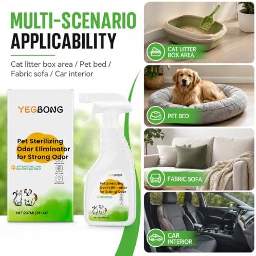 Pet Odor Eliminator Spray for Dogs & Cats, Pee Urine Pop Odor Deodorizer Spray for Litter Box, Bed, Carpet, Upholstery, Sofa, Fabric & Car Interior, Air Freshener for Pets Household, 8 FLoz - Image 4