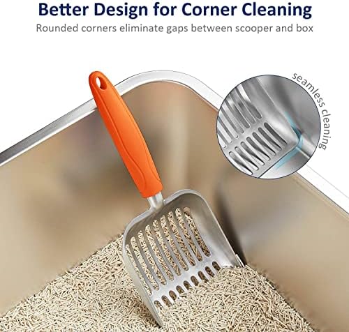 WePet Cat Litter Scoop, Aluminum Alloy Sifter, Kitty Metal Scooper, Deep Shovel, Long Handle, Poop Sifting, Kitten Pooper Lifter, Durable, Heavy Duty, for Litter Box - Image 5