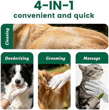 Arme Pet Bath Gloves Wipes for Dogs&Cats Cleaning Glove for Dry Bath,40 Pcs - Image 4