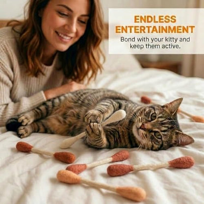 Glaciart One Swabs Cat Toys with Catnip - 6 Pk | Durable for Chew, Cute Cat Toys Interactive Kitty for Boredom, Exercise, & Play | Filled w/Organic Catnip for Anxiety & as Digestive Aid | Gift Idea - Image 5