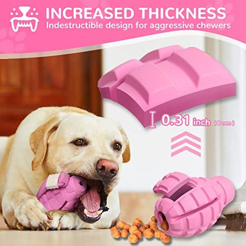 Dog Toys for Aggressive Chewers Large Breed, Fun to Chew (Pink) - Image 2