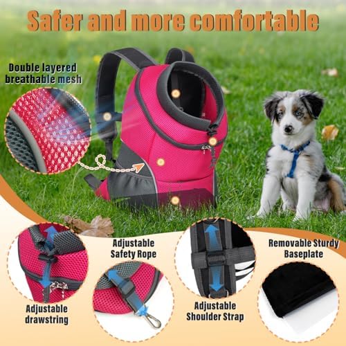 YUDODO Dog Front Carrier Backpack, Adjustable Breathable Dog Backpack - Image 3