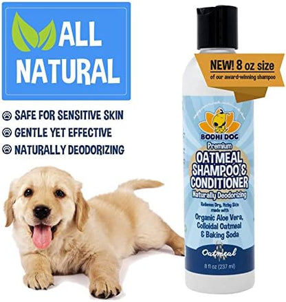 Bodhi Dog Oatmeal Shampoo & Conditioner - Hypoallergenic Formula - Naturally Deodorize Dogs, Cats & Pets - Made w/Organic Ingredients - Moisturizes Dry & Itchy Skin - Made in USA (Oatmeal, 8 Fl Oz) - Image 5