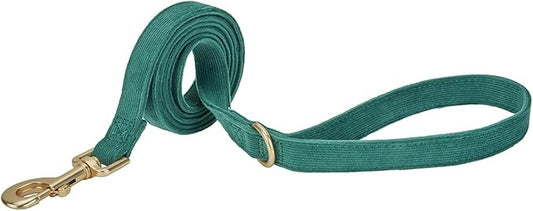 Soft Corduroy Fibric Dog Leash, 5 Feet Length Lead with Heavy Duty Rotating Hook, for Small Medium Dogs.(S,Green)