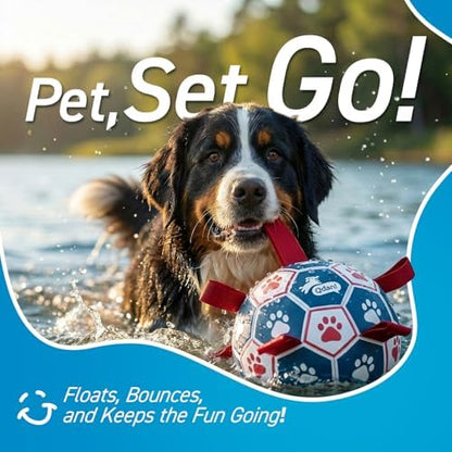QDAN Large Outdoor Dog Toy, Soccer Ball with Straps, Durable Giant Dog Ball - Image 4