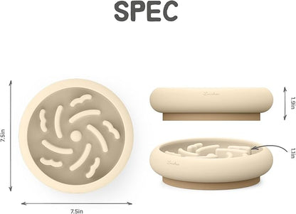 Slow Feeder Dog Bowls Made of Premium Food-Grade Silicone, Anti-Choking & Slow Eating for Improved Digestion, Non-Slip, Soft & Durable (Ivory, Standard)
