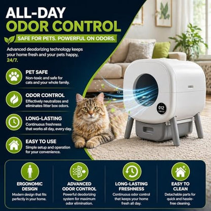 ProGuard® 6PCS Pets Deodorizing Pods for Cumrige Self Cleaning Litter Box, Odor Remover for Fumoi Automatic Cat Litter Box, Camellia Flower Scented, Long-Lasting Fragrance, Keep Home Fresh - Image 2
