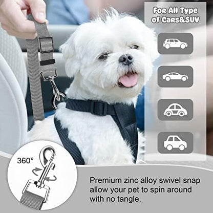 BWOGUE 2 Pack Dog Seat Belt for Car, Adjustable Nylon Headrest Restraint - Image 4
