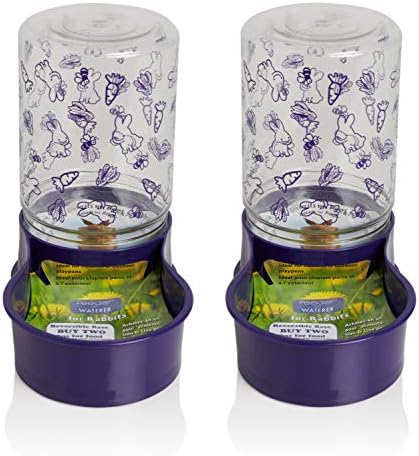 Lixit Reversible Waterer/Feeder for Rabbits and Other Small Animals. (Pack of 2) by Lixit