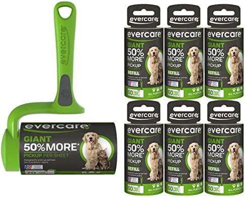 Evercare Pet Bundle: Giant Pet T Hand Roller & Giant Pet Roller Refills - 6 Pack by Evercare