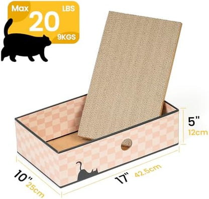 Conlun Cat Scratcher Box, Cardboard Pad, Bed for Indoor Cats, Chessboard - Image 3