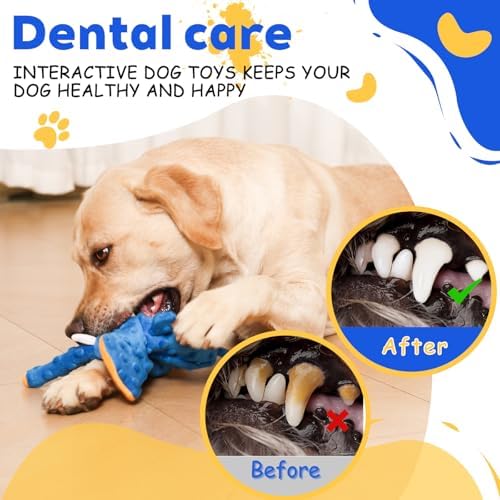 Adorable Elephant Design Dog Squeaky Toys, No Stuffing for Safety, Sounds in Multiple Places for Fun, Soft and Durable Double-Layer Fabric, Tough Dog Toys for Small and Medium Dogs (Blue) - Image 5