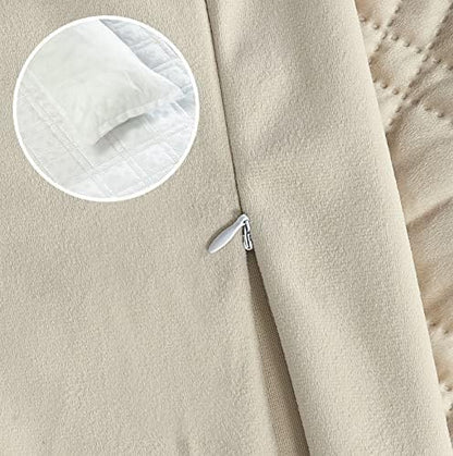 Brilliant Sunshine Beige Natural Velvet Dog Sofa Slipcover, Medium - Image 5