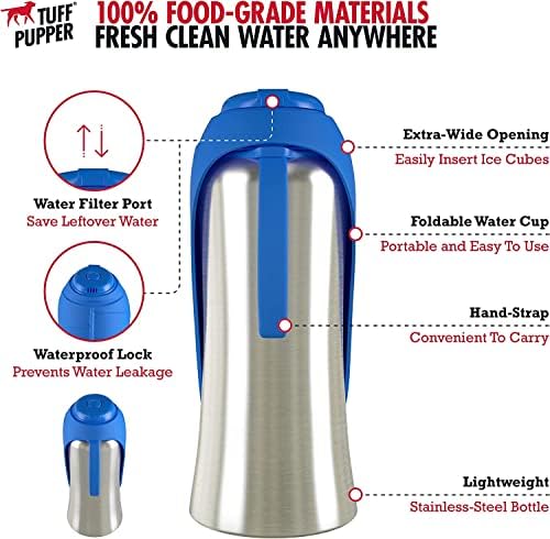 PupFlask Large Dog Water Bottle, Portable Stainless Steel Travel Bowl - Image 5