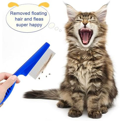 4 Pcs Pet Grooming Tool - With Metal Comb,Deshedding Brush,Flea Lice Comb - Image 7