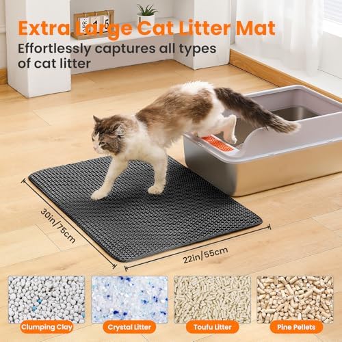 Extra Large Cat Litter Mat, Double Layer Honeycomb Design - Image 2