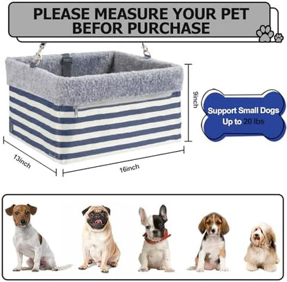 Dog Car Seats for Small Dogs, Upgrade Dog Booster Seat with Metal Frame Construction with Double-Layer Oxford, Perfect for Small Pets up to 20lbs - Image 2