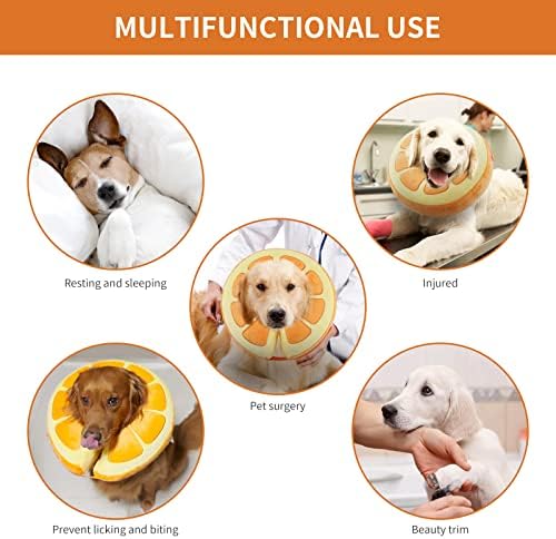 IEUUMLER Inflatable Recovery Dog Collar, Protective Donut Cone, Adjustable Soft Collar for Dog and Cat After Surgery Prevent from Biting & Scratching EU002 - Orange L+ - Image 7