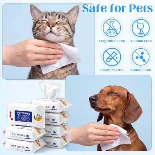 Irenare 13 Pack / 1040 Count Pet Wipes for Paws Butt, 5 x 7 in for Travel - Image 6