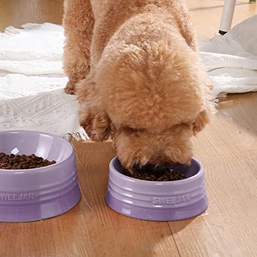 Sweejar Gradient Dog Bowl, Ceramic Dog Food Dish for Large Dogs and Large Cat, Porcelain Pet Bowl for Food and Water 32 oz (Gradient Purple) - Image 3