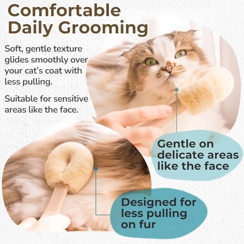 Wablade Cat Brush for Sensitive Cats & Kittens, Soft, 7.5", Made in Japan - Image 5
