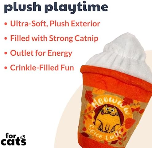 Huxley & Kent Plush Cat Toy - Fall Interactive Catnip Toy for Cats & Kittens - Soft with Crinkle & Catnip - Fun Indoor Play - Meowww Spice Latte - Image 2