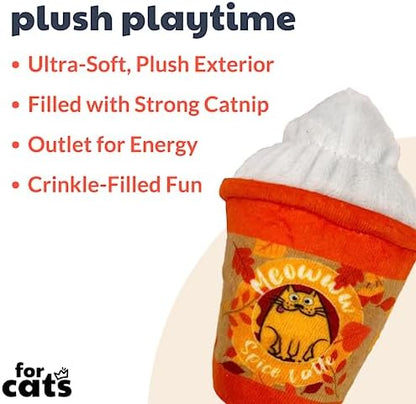 Huxley & Kent Plush Cat Toy - Fall Interactive Catnip Toy for Cats & Kittens - Soft with Crinkle & Catnip - Fun Indoor Play - Meowww Spice Latte - Image 2