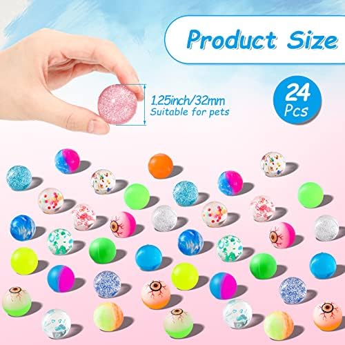 Cindeer 24 Pack 1.25 Inch Cat Bouncy Balls Interactive Cat Ball - Image 2