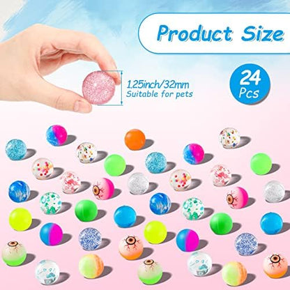 Cindeer 24 Pack 1.25 Inch Cat Bouncy Balls Interactive Cat Ball - Image 2