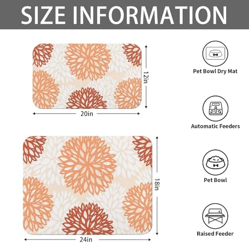 Dog Food Mat for Floors, Absorbent Pet Cat Food Bowl Mat, 2 Pack - Image 5
