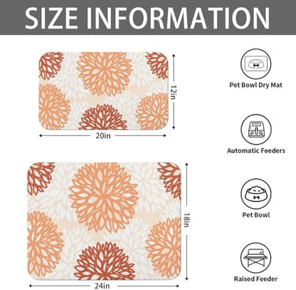 Dog Food Mat for Floors, Absorbent Pet Cat Food Bowl Mat, 2 Pack - Image 5