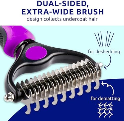Pat Your Pet Deshedding Brush & Metal Comb Grooming Combo for Cats & Dogs - Image 5