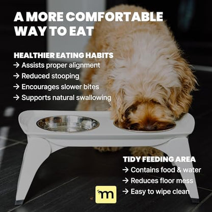 MalsiPree Elevated Dog Bowls - 6.5in Raised Stand, 2 Steel Bowls - Image 3