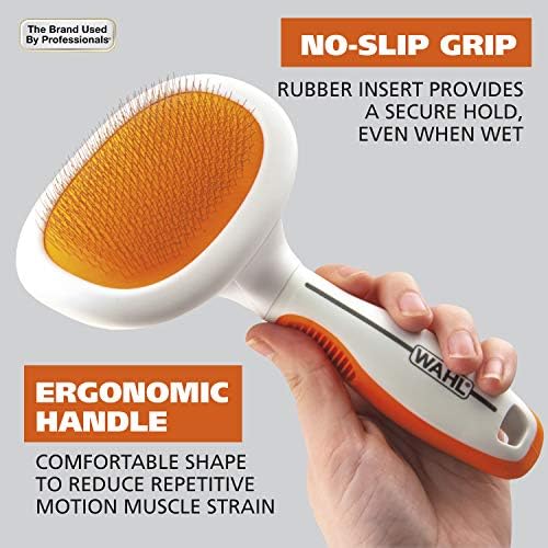 WAHL Premium Large Pet Slicker Brush with Ergronomic Rubber Grips for Comfortable Brushing of Dogs and Cats - Model 858407 - Image 4