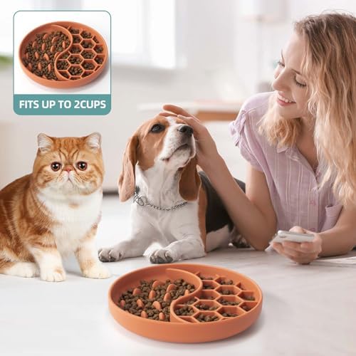 Slow Feeder Dog Bowl, Pet Puzzle Dish w/Suction Cup, Small Medium - Image 5