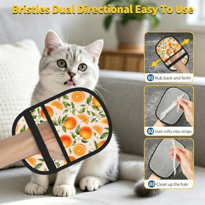 Oranges Pet Hair Removal Glove Brush Pet Hair Remover Tool for Carpet - Image 6