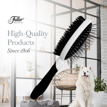 Fuller Brush 2-in-1 Double-Sided Pet Brush - Electroplated Round-Ended Steel Pins Positioned Into a Flexible Cushion on One Side & Nylon Bristles - Remove Shedding - Tool For Grooming Dogs & Cats - Image 7