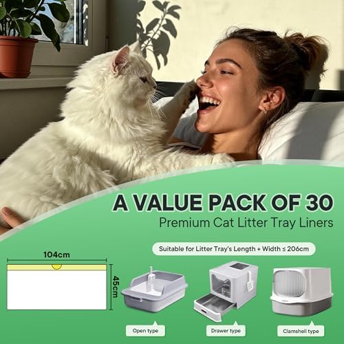 30pcs Cat Litter Tray Liners with Drawstrings-104x45CM - Image 2