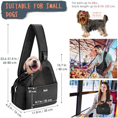 Lukovee Pet Sling, Hands Free Hard Bottom Papoose for Puppy Small Dogs - Image 2