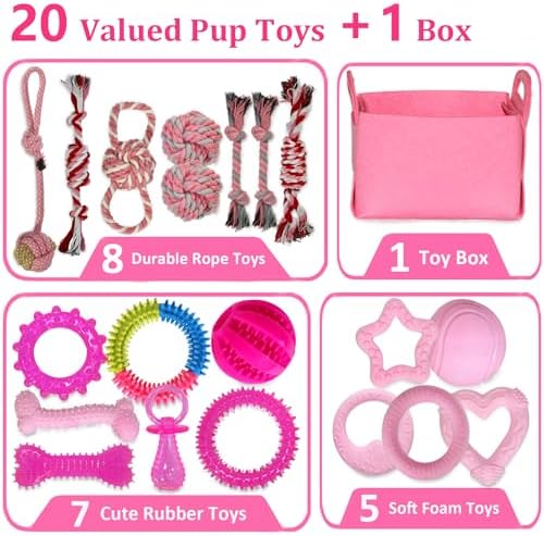 20 Pack Puppy Teething Chew Toys for Small Dogs, Bulk Dog Toys for Puppies - Image 2