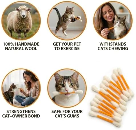 Glaciart One Swabs Cat Toys with Catnip - 6 Pk | Durable for Chew, Cute Cat Toys Interactive Kitty for Boredom, Exercise, & Play | Filled w/Organic Catnip for Anxiety & as Digestive Aid | Gift Idea - Image 6
