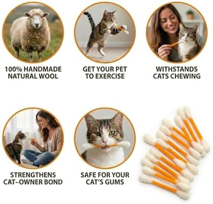 Glaciart One Swabs Cat Toys with Catnip - 6 Pk | Durable for Chew, Cute Cat Toys Interactive Kitty for Boredom, Exercise, & Play | Filled w/Organic Catnip for Anxiety & as Digestive Aid | Gift Idea - Image 6