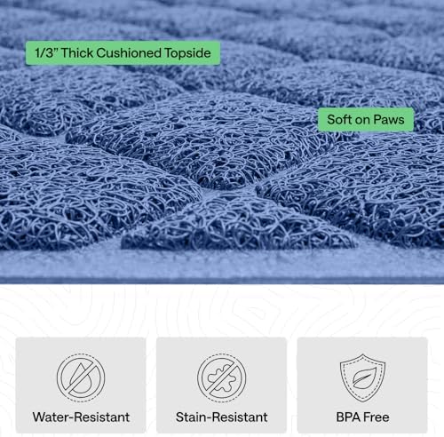 GORILLA GRIP Cat Litter Box Mat, Coiled Mesh Trapping Mats, 47x35 Navy - Image 5