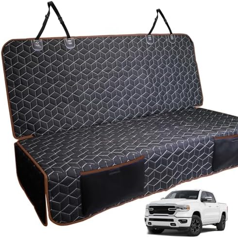 Meginc Bench Seat Covers for Trucks,Dog Car Seat Covers for Ford f150/Ram1500/Nissan Frontier/Toyota Tacoma/GMC Canyon,Nonslip Truck Seat Cover for Dogs (Brown) by Meginc