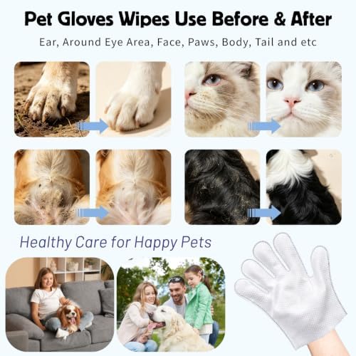 36CT Pet Glove Wipes for Dogs Cats, Disposable No-Rinse Unscented - Image 3