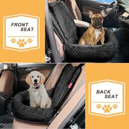Sephyroth Dog Car Seat for Small/Medium Dogs,Dog Car Bed Washable Pet Travel Safety Car Seat,Super Soft Safe Removable Pet Booster Seat,Fits for All Cars(Black) - Image 4