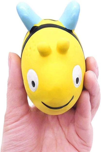 CloverU Dog Squeaky Toys Safe Latex Rubber Dog Chew Molar Toy Interactive Toy for Puppy Small Medium Dogs (Bee)